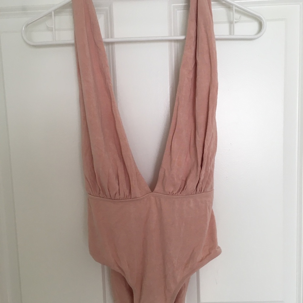 Peach Halter Bodysuit